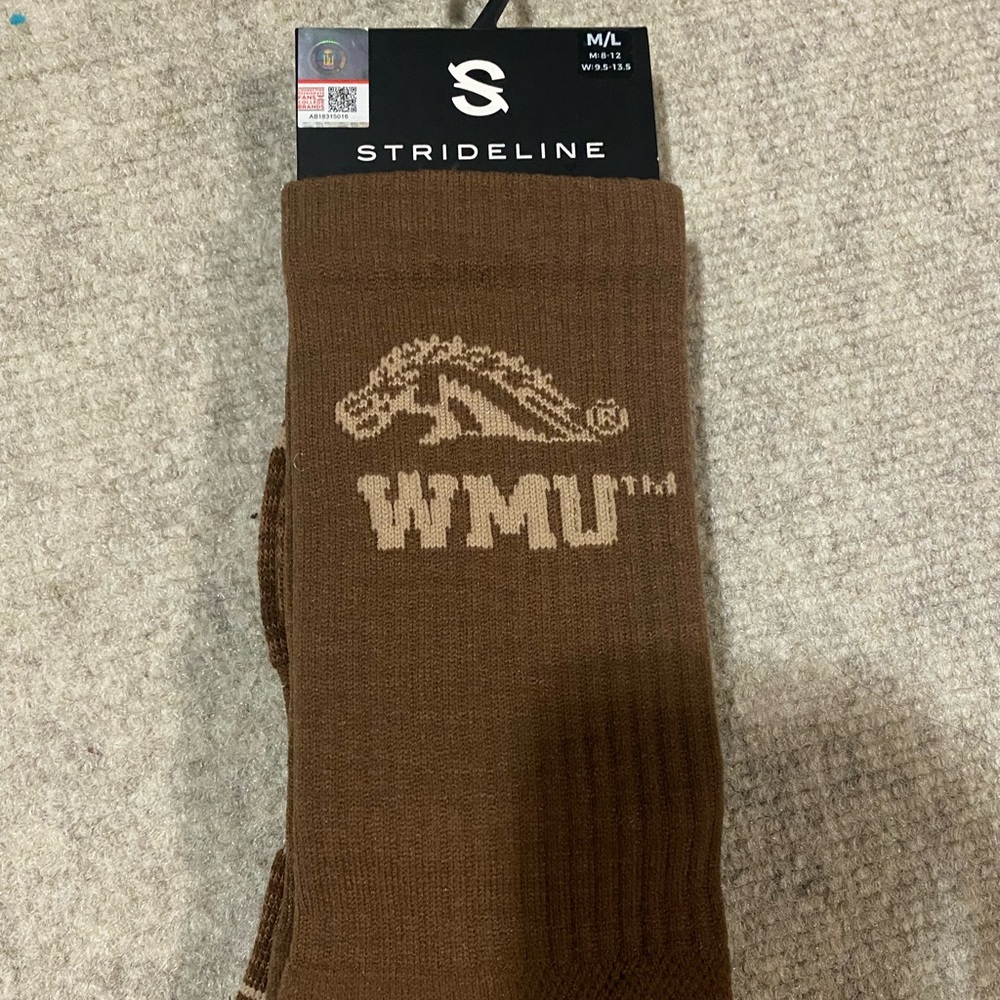 NCAA official Strideline socks - WMU - great athletic socks. Comfortable grip